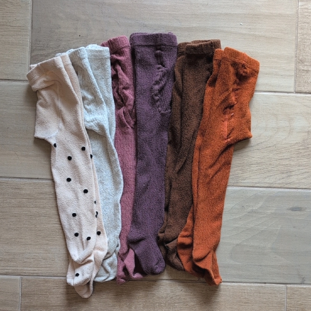 Set Of 6 Little Stocking Co Tights, Size 1-2